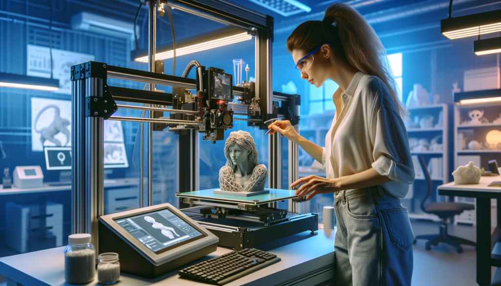 An artist printing 3D model